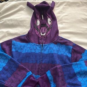 Fortnite Boys' Loot Llama Full Zip Costume Fleece Hoodie With Mask & Ears Large